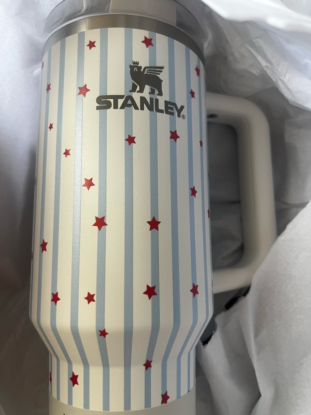 NWT - Stanley 40oz stainless steel H2.0 FlowState Quencher Tumbler Blue Stripes - Picture 4 of 7